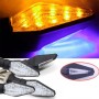 4 PCS DC 12V Motorcycle Front 9-LED + Back 3-LED Turn Signal Indicators Blinker Light, (Yellow + Blue Light)