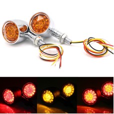 Motorcycle Universal Retro LED Turn Signal Light(Electroplating Shell Yellow Cover)