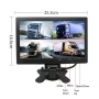 PZ612-4AHD IP67 120 Degree Car AHD 1080P 2 Megapixels 10 inch 4-Way Rearview Mirror Monitor, Night Vision Full Color, with Video Function