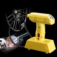 1 Set 12V Portable Metal Inflatable Pump Super Brightness Lighting Air Compressor Pump(Yellow)