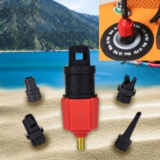 Surfing Paddle Board Rubber Boat Inflatable Bed Air Valve Adapter Car Air Pump Adapter(Red)
