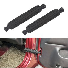 Ограничение дверей автомобиля Плетеное веревочное ремешок для Jeep Wrangler (черный)