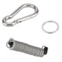 RV Trailer Spring Safety Rope Breakaway Cable, Safety Buckle Size:M8 x 80mm(Silver)