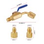 6 in 1 Car Air Conditioning Refrigerant Angled Compact Ball Valve for HVAC / AC Air Conditioning Maintenance