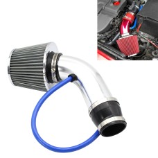 Universal Car Cold Air Intake Kit Modified Aluminum Tube 76mm / 3inch Mushroom Head Style Air Filter(Silver)
