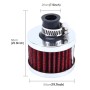 MZ 50mm Universal Mushroom Head Style Air Filter for Car(Red)