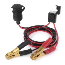 Universal Car Styling Car Auto Alligator Clip 12V DC Cigarette Lighter Socket Adapter 200W with Fuse Box Terminal