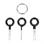 3 PCS Auto Car Rubberized Plug Circuit Board Wire Harness Terminal Extraction Pick Connector Crimp Pin Back Needle Remove Tool (Black)