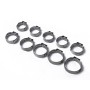 100 PCS Adjustable Single Ear Plus Stainless Steel Hydraulic Hose Clamps O-Clips Pipe Fuel Air, Inside Diameter Range: 5.3-15.3mm