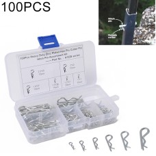 100 PCS Heavy Duty Zinc Plated Cotter R Tractor Clip Pin for Car / Boat / Garages