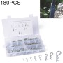 180 PCS Heavy Duty Zinc Plated Cotter R Tractor Clip Pin for Car / Boat / Garages