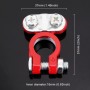 2 PCS Positive and Negative Car U Shape Metal Battery Connectors Terminals Clamps Clips, L Size, Inner Diameter: 16mm (Black + Red)