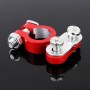 2 PCS Positive and Negative Car U Shape Metal Battery Connectors Terminals Clamps Clips, L Size, Inner Diameter: 16mm (Black + Red)