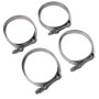 4 PCS Stainless Steel T-Bolt Hose Clamps Pipe Clip Fuel Line Clip, Size: 57-65mm
