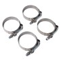 4 PCS Stainless Steel T-Bolt Hose Clamps Pipe Clip Fuel Line Clip, Size: 79-87mm