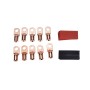 10 PCS AWG T2 Copper Heavy-duty Cold-pressed Wire Terminals 1/0 x 3/8 with Heat Shrinkable Tube