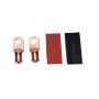 10 PCS AWG T2 Copper Heavy-duty Cold-pressed Wire Terminals 1/0 x 3/8 with Heat Shrinkable Tube