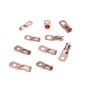 10 PCS AWG T2 Copper Heavy-duty Cold-pressed Wire Terminals 2 x 3/8 with Heat Shrinkable Tube