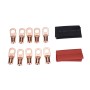 10 PCS AWG T2 Copper Heavy-duty Cold-pressed Wire Terminals 4 x 3/8 with Heat Shrinkable Tube
