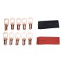 10 PCS AWG T2 Copper Heavy-duty Cold-pressed Wire Terminals 6 x 3/8 with Heat Shrinkable Tube