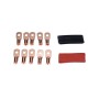 10 PCS AWG T2 Copper Heavy-duty Cold-pressed Wire Terminals 6 x 1/4 with Heat Shrinkable Tube