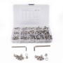 320 PCS 304 Stainless Steel Screws and Nuts M5 M6 Hex Socket Head Cap Screws Gasket Wrench Assortment Set Kit