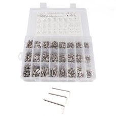 900 PCS 304 Stainless Steel Screws and Nuts Hex Socket Head Cap Screws Gasket Wrench Assortment Set Kit