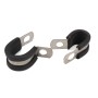 10 PCS Car Rubber Cushion Pipe Clamps Stainless Steel Clamps, Size: 1 inch (25mm)