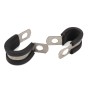 10 PCS Car Rubber Cushion Pipe Clamps Stainless Steel Clamps, Size: 13/8 inch (42mm)