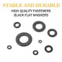 A5715 480 PCS 8 Sizes Black Carbon Steel Flat Washers Set