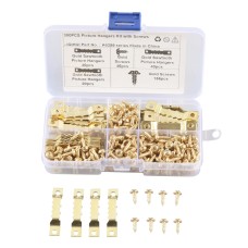 A6299 300 in 1 RV High-bow Double-sided Serrated Hanger Hooks with Self-tapping Screws(Gold)