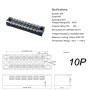 A4004 5 in 1 TB-1510 15A Double Row 10-position Fixed Power Screw Terminal