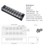 A4009 5 in 1 TB-2508 25A Double Row 8-position Fixed Power Screw Terminal