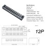 A4011 5 in 1 TB-2512 25A Double Row 12-position Fixed Power Screw Terminal