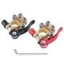 1 Pair Car Battery Terminals Quick Disconnect Cables Connectors, with L Wrench + Insulation Pad + Brush