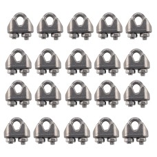 20 PCS M2 Stainless Steel 304 Wire Rope Cable Clip Clamp