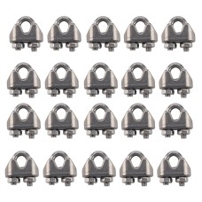 20 PCS M5 Stainless Steel 304 Wire Rope Cable Clip Clamp