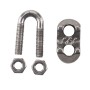 40 PCS M2 304 Stainless Steel Wire Rope Cable Clip Clamp with Thimble Triangle Ring