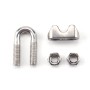 30 PCS M6 304 Stainless Steel Wire Rope Cable Clip Clamp with Thimble Triangle Ring