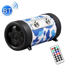 4 inch Round Shape Stereo Motorcycle / Car / Household Subwoofer, Built-in Bluetooth, Support TF Card & U Disk Reader, with Remote Control(Blue)