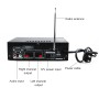 BT-608 220V Household / Car Bluetooth HIFI Amplifier Audio Support U-dish / FM with Remote Control, US Plug