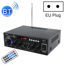 BT-608 220V Household / Car Bluetooth HIFI Amplifier Audio Support U-dish / FM with Remote Control, EU Plug