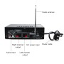 BT-608 220V Household / Car Bluetooth HIFI Amplifier Audio Support U-dish / FM with Remote Control, EU Plug