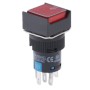 Car DIY Square Button Push Switch with LED Indicator, DC 24V(Red)