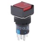 Car DIY Square Button Push Switch with LED Indicator, AC 220V(Red)