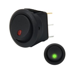 20 Amp 12 Volt Triple Plugs LED ON OFF Rocker Power Switch (Green Light)