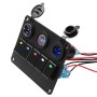 CS-847A1 Multi-function Combination Switch Panel Color Screen Voltmeter + Cigarette Lighter Socket + 5 Way Switches + Dual USB Charger for Car RV Marine Boat