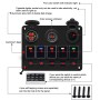 CS-847A1 Multi-function Combination Switch Panel Color Screen Voltmeter + Cigarette Lighter Socket + 5 Way Switches + Dual USB Charger for Car RV Marine Boat