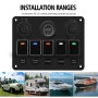 CS-847A1 Multi-function Combination Switch Panel Color Screen Voltmeter + Cigarette Lighter Socket + 5 Way Switches + Dual USB Charger for Car RV Marine Boat