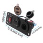 ZH-846A1 Multi-function Combination Switch Panel Voltmeter + Cigarette Lighter Socket + Central Console Power Off Switch + Dual USB Charger for Car RV Marine Boat